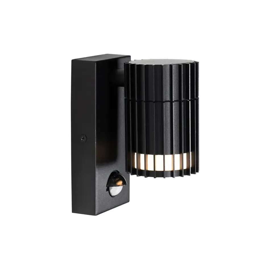 Wandlampen-QAZQA buitenlampen met sensor boris zwart gu10