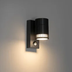 Wandlampen-QAZQA buitenlampen met sensor boris zwart gu10