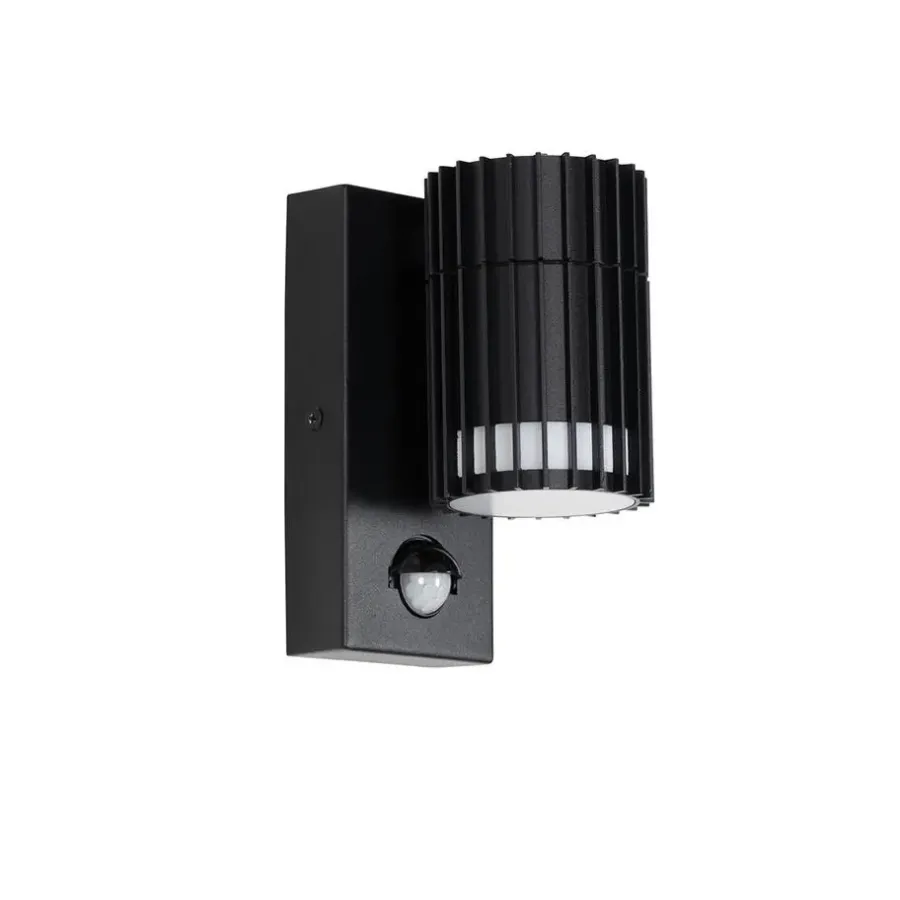 Wandlampen-QAZQA buitenlampen met sensor boris zwart gu10