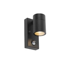 Buitenverlichting|Buitenlampen Met Sensor-QAZQA buitenlampen met sensor solo zwart gu10