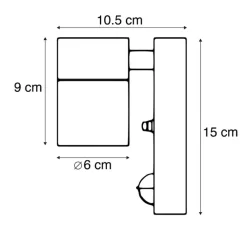Buitenverlichting|Buitenlampen Met Sensor-QAZQA buitenlampen met sensor solo zwart gu10