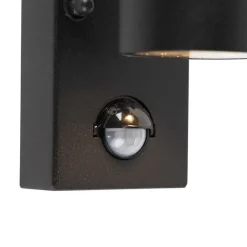 Buitenverlichting|Buitenlampen Met Sensor-QAZQA buitenlampen met sensor solo zwart gu10