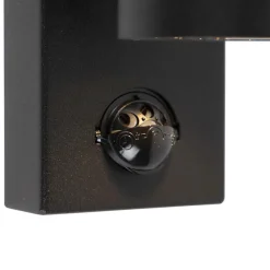 Buitenverlichting|Buitenlampen Met Sensor-QAZQA buitenlampen met sensor solo zwart gu10