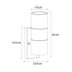 Wandlampen-QAZQA buitenlampen met sensor duo zwart gu10
