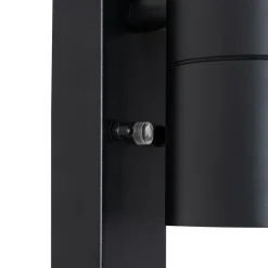Wandlampen-QAZQA buitenlampen met sensor duo zwart gu10