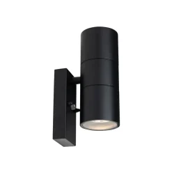 Wandlampen-QAZQA buitenlampen met sensor duo zwart gu10