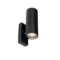 Wandlampen-QAZQA buitenlampen met sensor duo zwart gu10