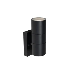 Wandlampen-QAZQA buitenlampen met sensor duo zwart gu10