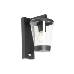 QAZQA buitenlampen met sensor joren zwart e27