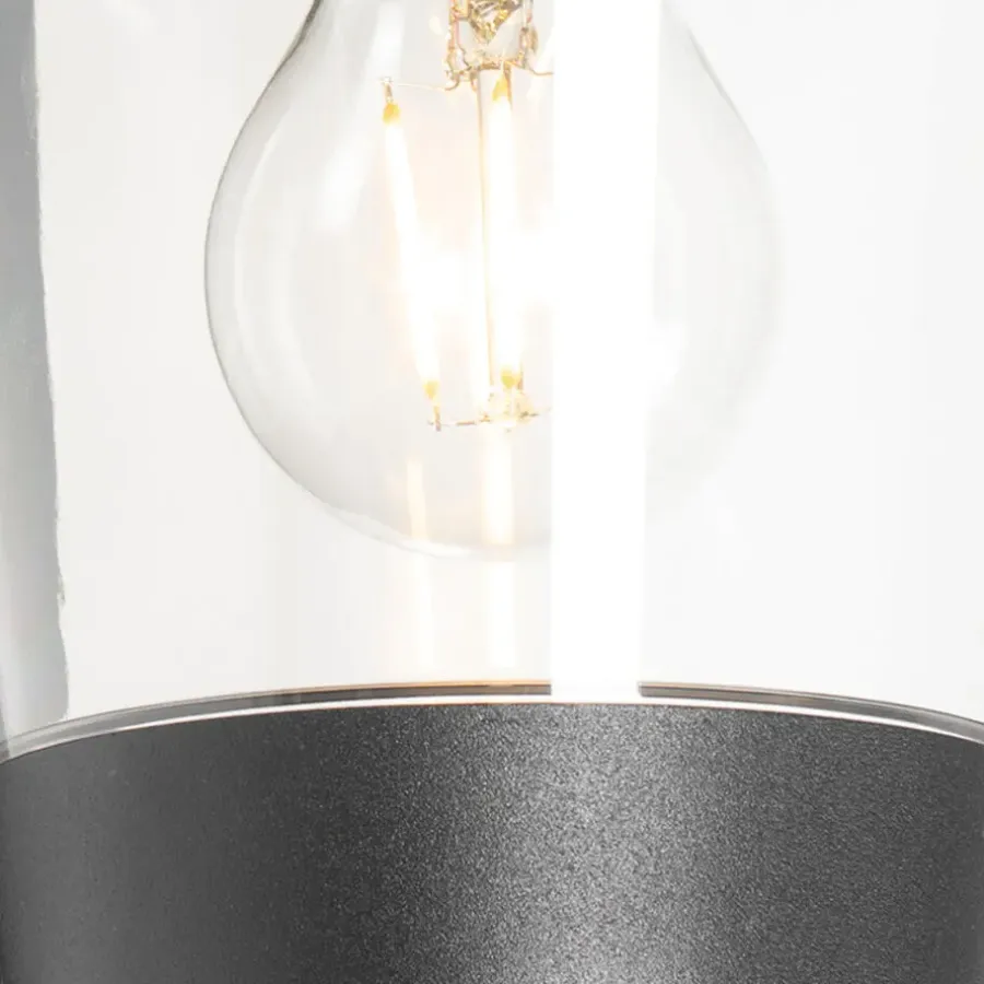 QAZQA buitenlampen met sensor joren zwart e27