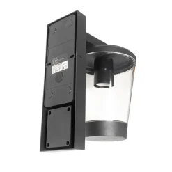 QAZQA buitenlampen met sensor joren zwart e27