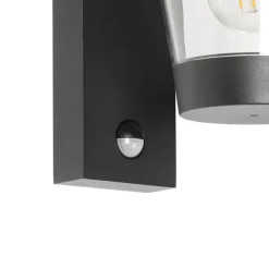 QAZQA buitenlampen met sensor joren zwart e27