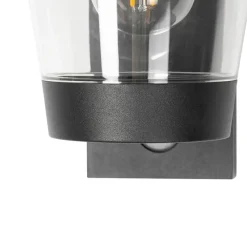 QAZQA buitenlampen met sensor joren zwart e27