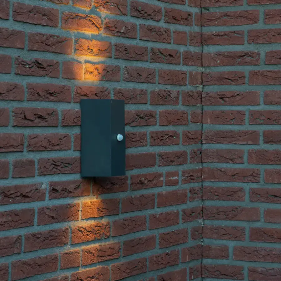 Buitenlampen Met Sensor|Wandlampen-QAZQA buitenlampen met sensor baleno grijs gu10