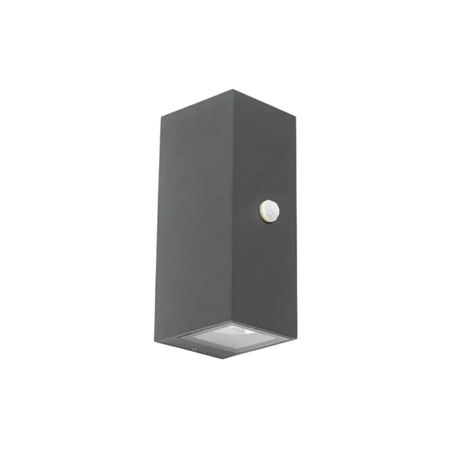 Buitenlampen Met Sensor|Wandlampen-QAZQA buitenlampen met sensor baleno grijs gu10
