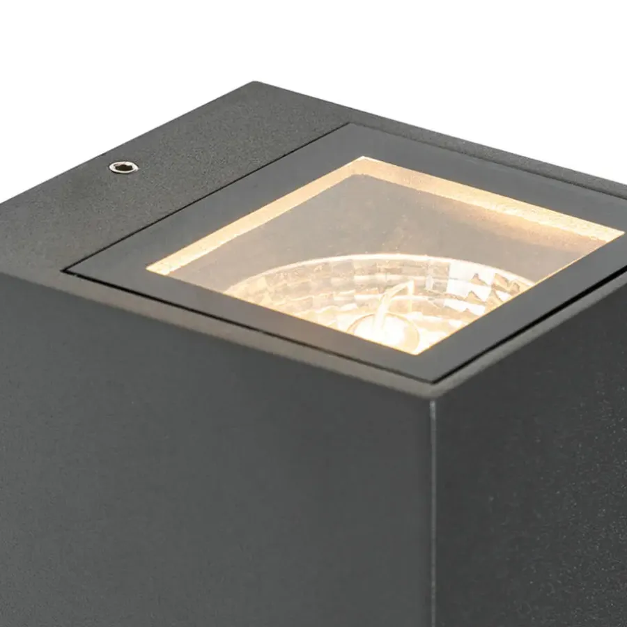 Buitenlampen Met Sensor|Wandlampen-QAZQA buitenlampen met sensor baleno grijs gu10
