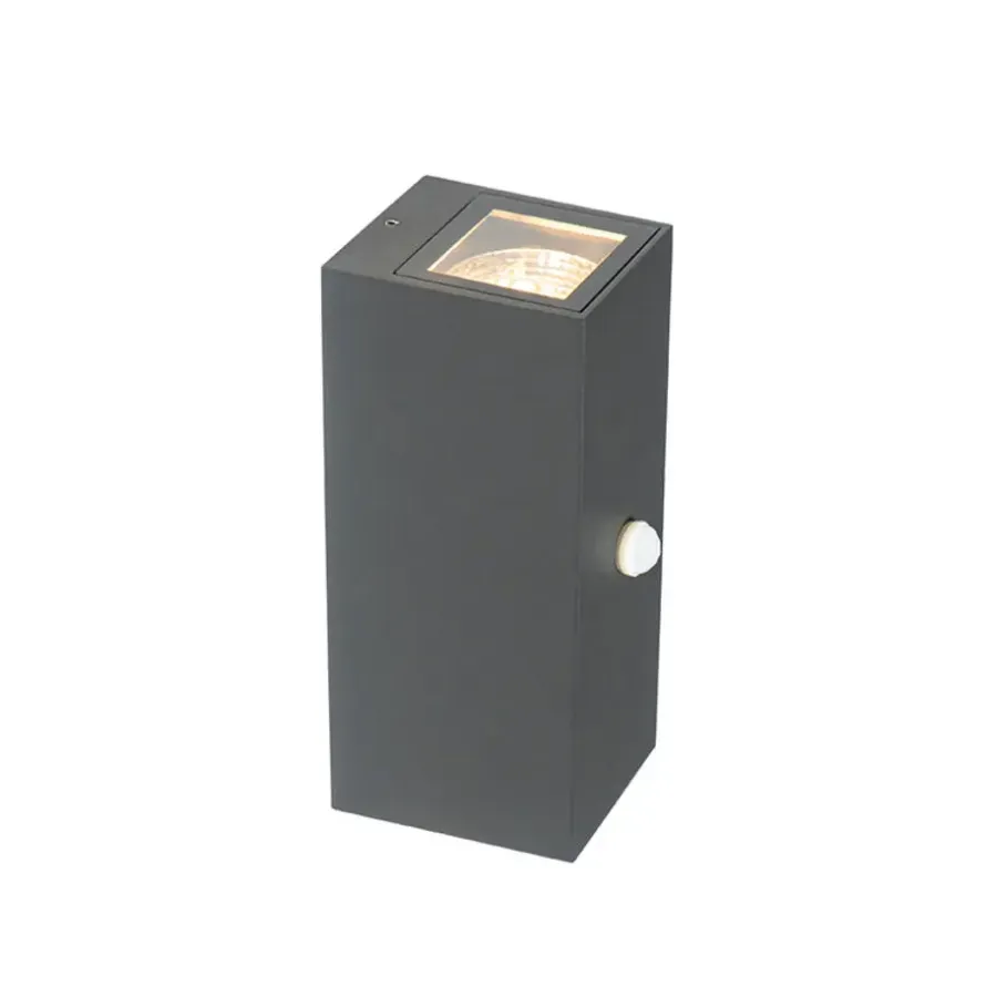 Buitenlampen Met Sensor|Wandlampen-QAZQA buitenlampen met sensor baleno grijs gu10