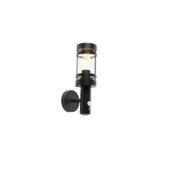 QAZQA buitenlampen met sensor gleam zwart e27