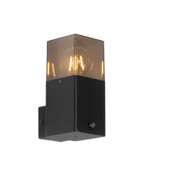 Wandlampen-QAZQA buitenlampen met sensor denmark zwart e27