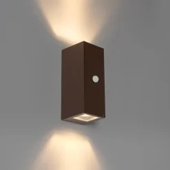 Wandlampen-QAZQA buitenlampen met sensor baleno bronskleurig gu10