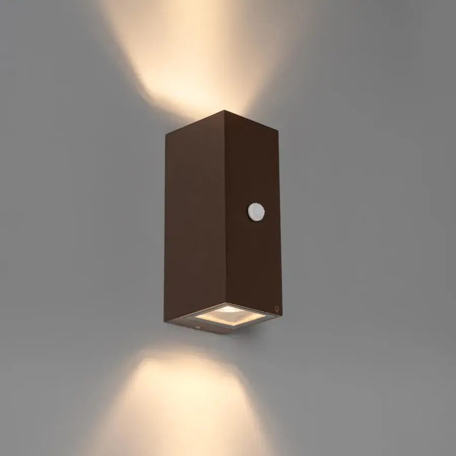 Wandlampen-QAZQA buitenlampen met sensor baleno bronskleurig gu10