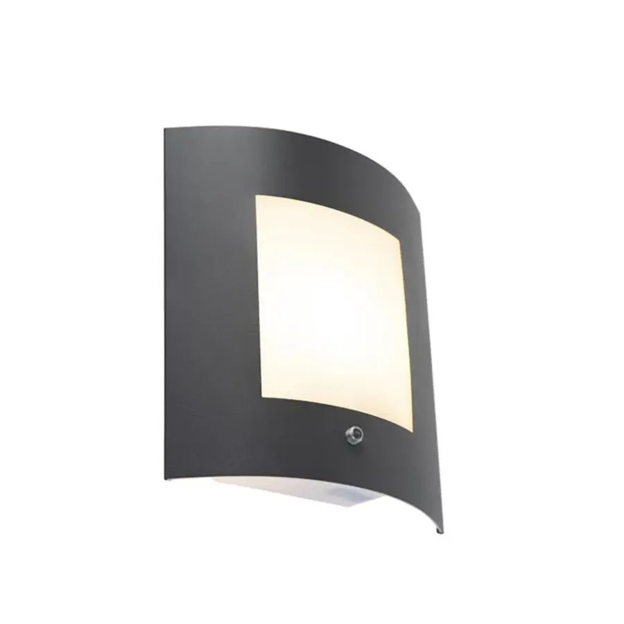 Buitenverlichting|Wandlampen-QAZQA buitenlampen met sensor emmerald grijs e27