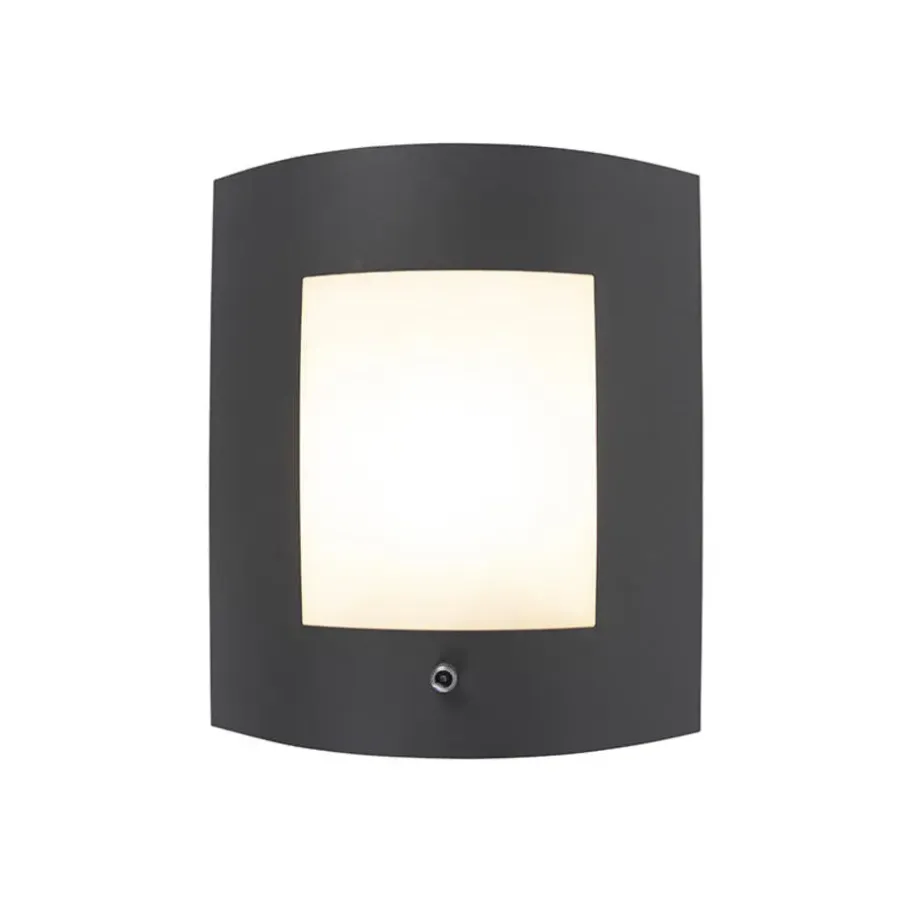 Buitenverlichting|Wandlampen-QAZQA buitenlampen met sensor emmerald grijs e27