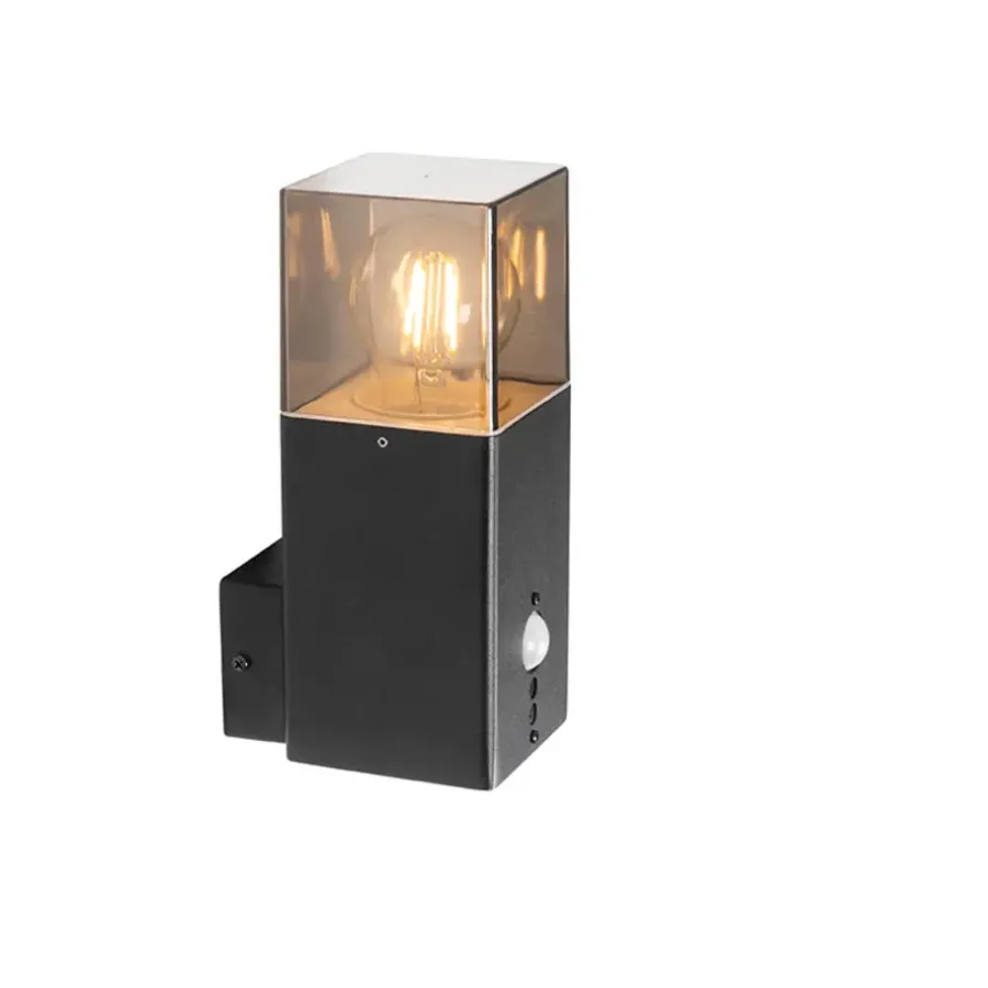 QAZQA buitenlampen met sensor denmark zwart e27