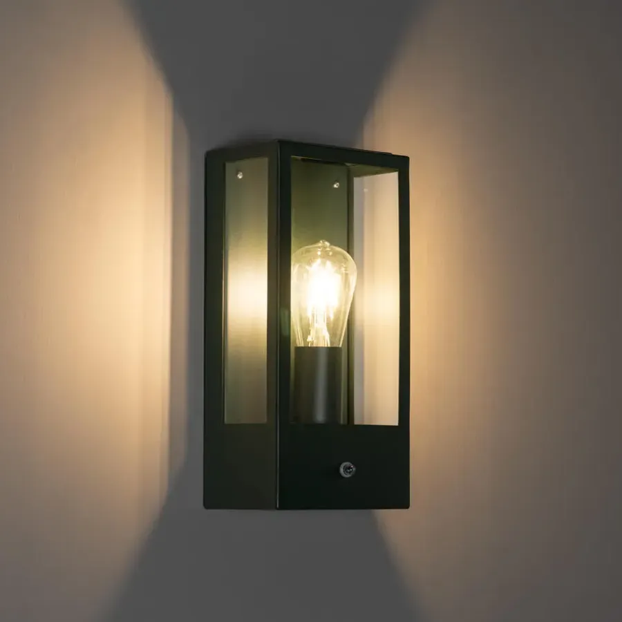 QAZQA buitenlampen met sensor rotterdam groen e27