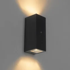 QAZQA buitenlampen met sensor baleno zwart gu10