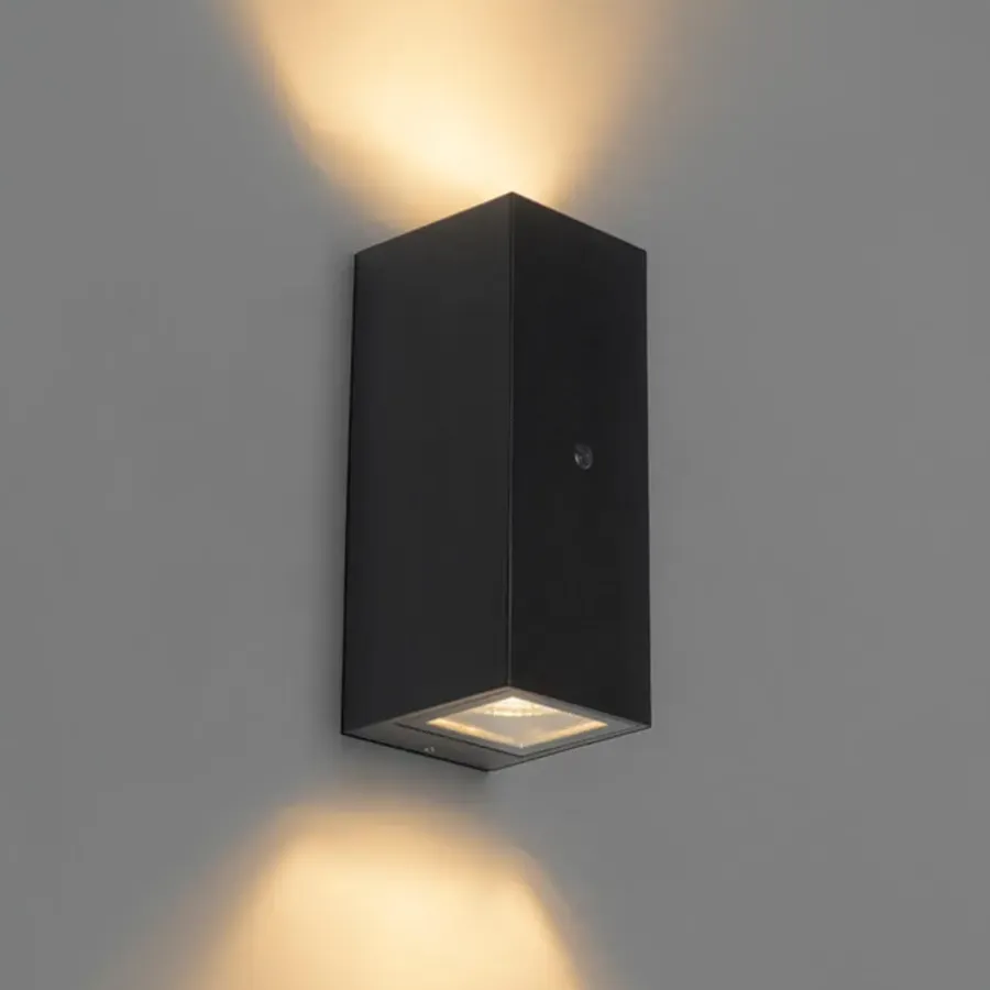 QAZQA buitenlampen met sensor baleno zwart gu10
