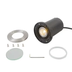 Grondspots-QAZQA grondspots basic zilverkleurig gu10