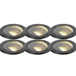 Buitenverlichting|Grondspots-QAZQA grondspots delux zwart gu10