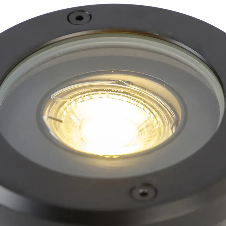 Buitenverlichting|Grondspots-QAZQA grondspots delux zwart gu10