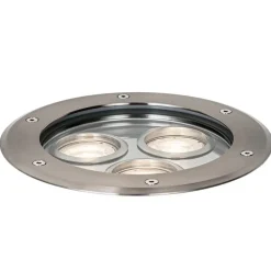Buitenverlichting|Grondspots-QAZQA grondspots tribus zilverkleurig gu10