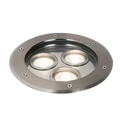 Buitenverlichting|Grondspots-QAZQA grondspots tribus zilverkleurig gu10