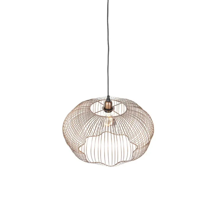 QAZQA hanglampen finn bruin e27