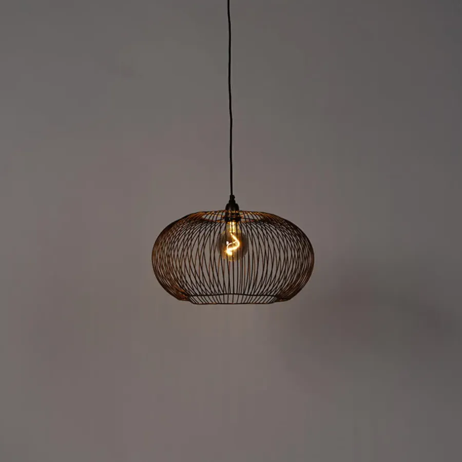 QAZQA hanglampen finn bruin e27