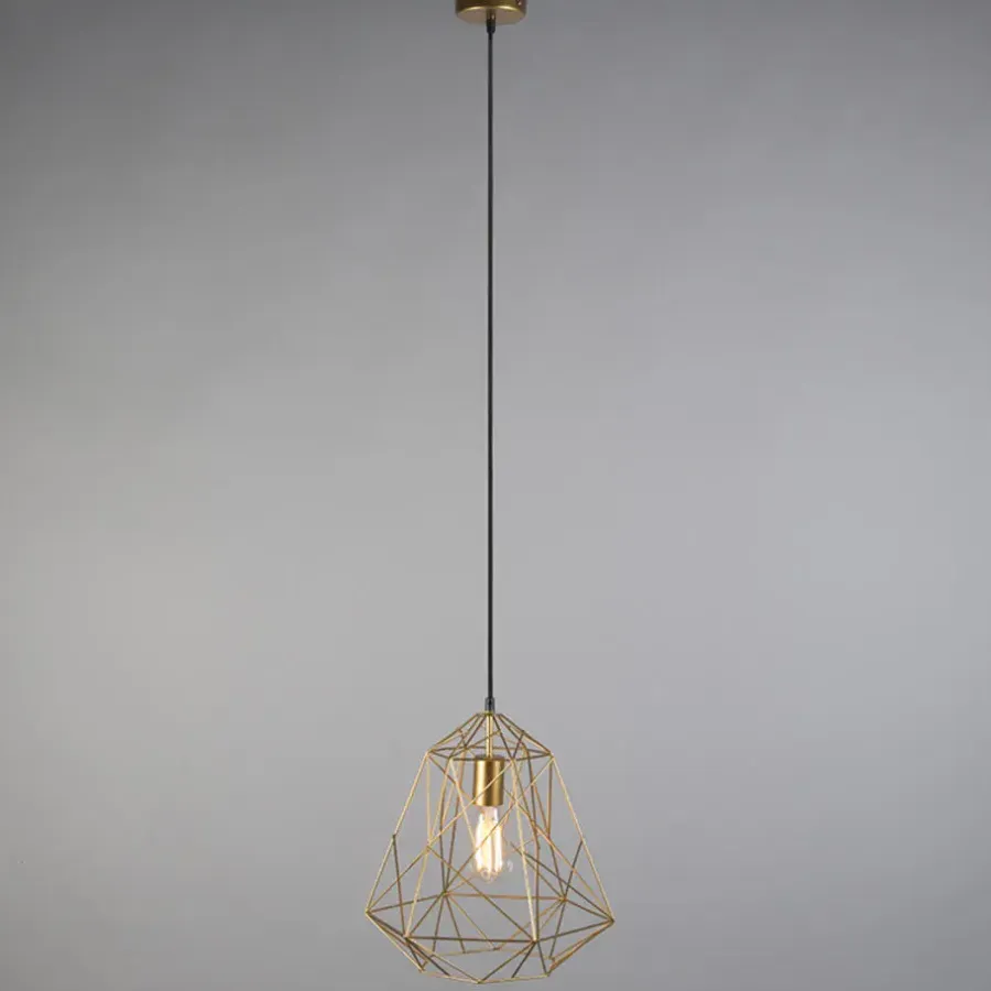 Hanglampen-QAZQA hanglampen framework goudkleurig e27