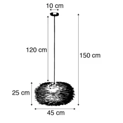 QAZQA hanglampen hatch hl bruin e27