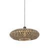QAZQA hanglampen ostrava zwart e27