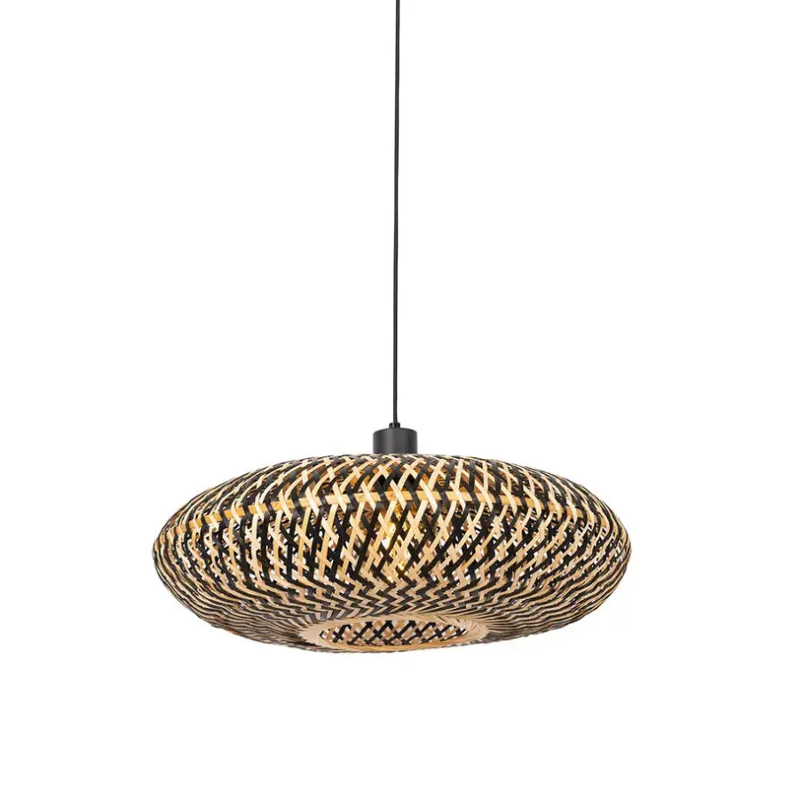QAZQA hanglampen ostrava zwart e27