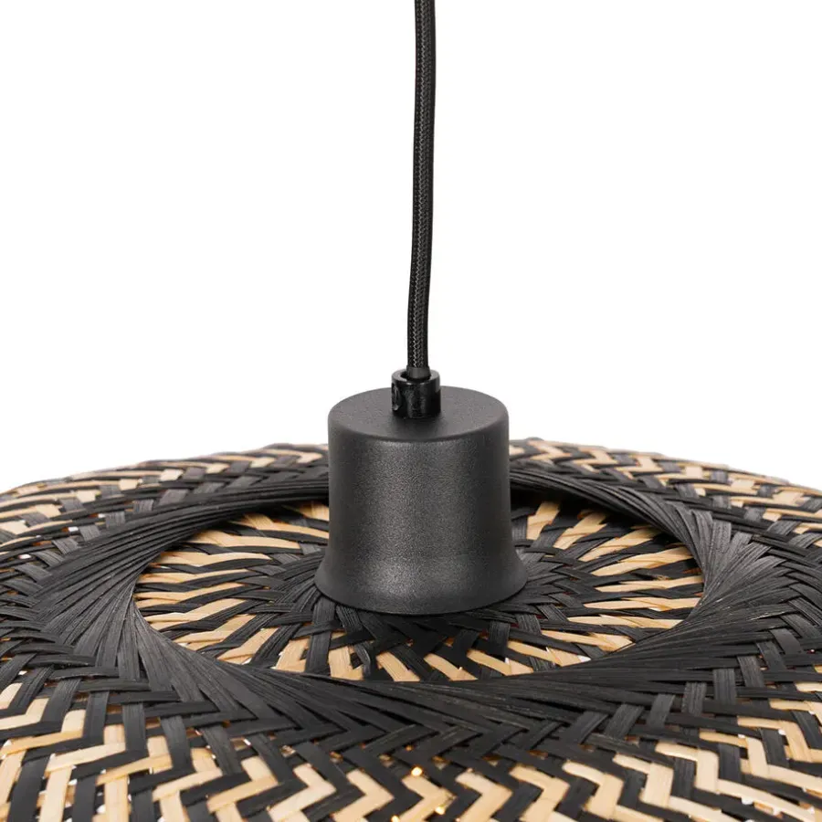 QAZQA hanglampen ostrava zwart e27