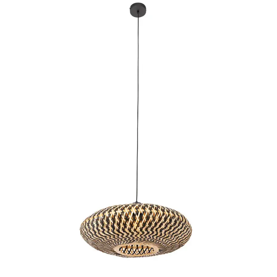 QAZQA hanglampen ostrava zwart e27