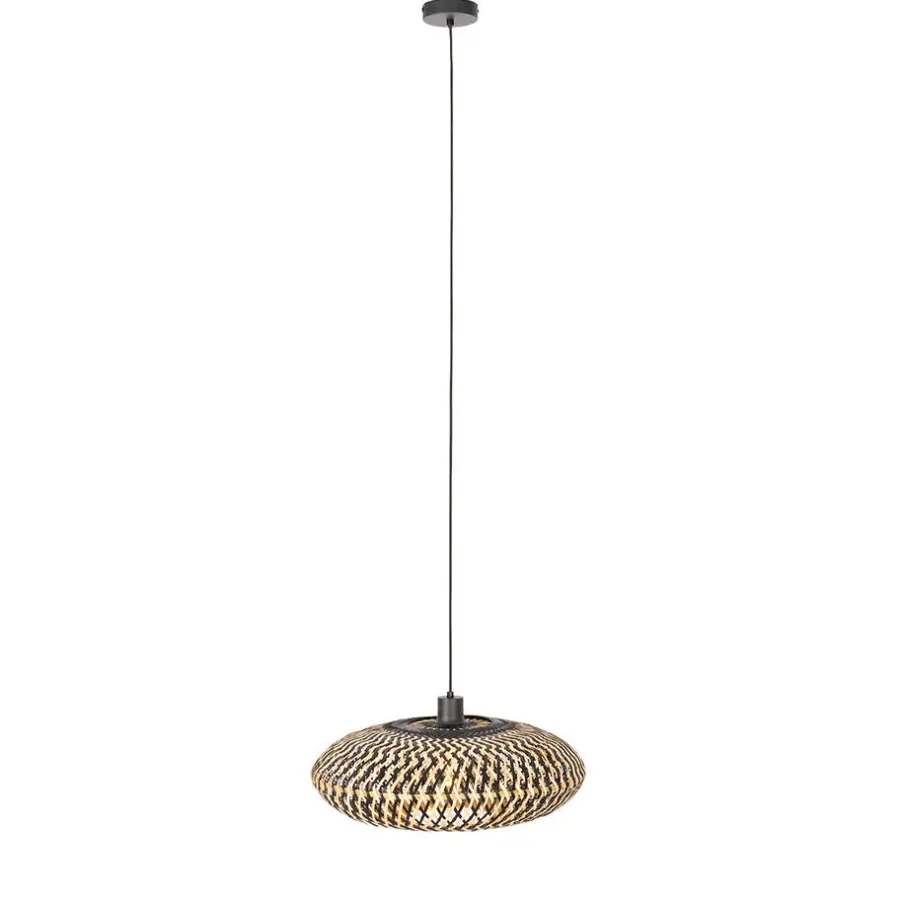 QAZQA hanglampen ostrava zwart e27