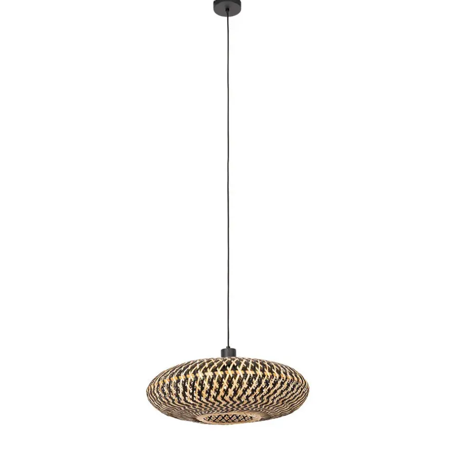 QAZQA hanglampen ostrava zwart e27