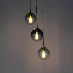 QAZQA hanglampen pallon goudkleurig e27