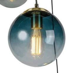 QAZQA hanglampen pallon goudkleurig e27