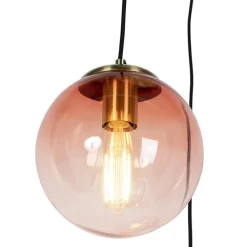 QAZQA hanglampen pallon roze e27