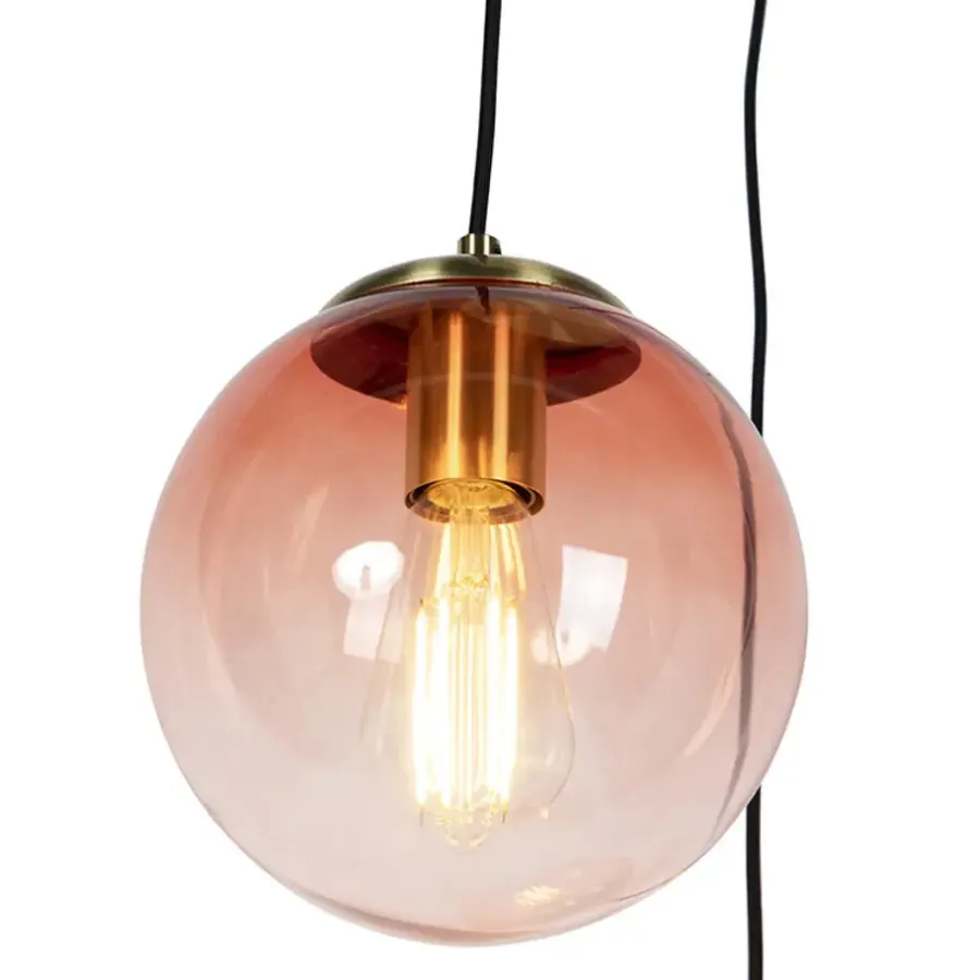 QAZQA hanglampen pallon roze e27